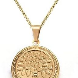 No-Tarnish No-Rusting Gold Plated Good Luck Charm Tree Of Life Photo Locket Pendant for Men and Women (NK1036) 1 Pc-image-45