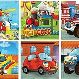 Fiddlys Wood Jigsaw Puzzles for Kids & Children -9 Pieces Age 3+ (Vehicles (Pack of 6))-14