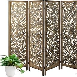 KK Brothers Mart Room Partition for Living Room | Wooden Screen Separator | Wooden Room Wall Divider | Hall Partition Furniture for | Bedroom | Office | Restaurant (4 Panel)-image-69