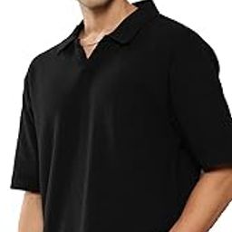 Mens Stylish Waffle Knitted Polo Collar Tshirt Plain Regular fit Solid T-Shirt M to 4XL-image-5