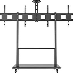 Play Av Heavy Duty Dual Screen TV Cart Stand with Wheels | Holds 2 TVs 55–65 Inch Each | Mild Steel Frame | Mobile AV Trolley with Locking Casters-picture-27