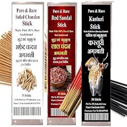 SnapSnop Kasturi + Safed Chandan + Red Sandalwood Agarbatti Sticks 90 Pieces-image-40