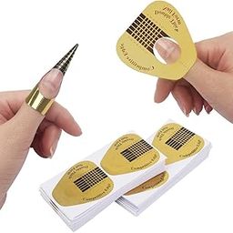 COSTICA Gold Horseshoe Nail Forms, 200PCS Nail Extension Tips and UV Gel Guide Stickers-image-27