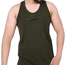 Men's Sleeveless Tank Top with Chest Pocket, Green-image-47