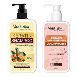 VitaBloom Keratin Smoothing Shampoo (150 ml) | Keratin Smooth Conditioner, Shinier Hair & Controls Frizz (150 ml)-picture-19