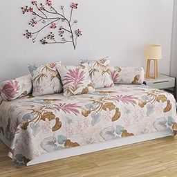 Super Soft Cotton Diwan Set for Living Room, 6 Piece, White, Multicolor, Floral Pattern, Medium Size, Modern Style, 100% Cotton, 300 Thread Count, All Seasons for All Occasions-image-38