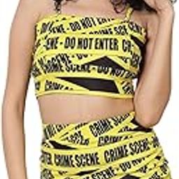Women Co-ords 2 Pcs Casual Set, Typography Sleeveless Spaghetti Neck Cotton Blend Crop Top and Thigh Length Skirt-image-64