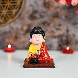 HindCraft Buddha Statue – Moving Head Solar Buddha | Solar-Powered Wobble Head Buddha Idol for Good Luck | Feng Shui Buddha Statue for Car Dashboard, Tabletop & Home Decor-image-2