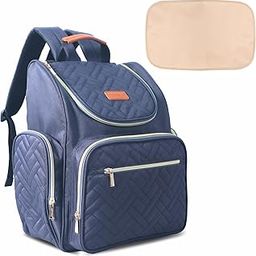 Motherly Diaper Quilted Diaper Bag for Mothers for Travel with Changing Mat - Spacious Diaper Bags for Mom | Baby Bag with Multi-Pocket Design | Maternity Bags for Mother and Baby (Navy Blue)-image-5