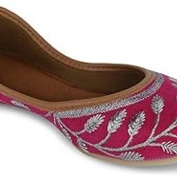 Pink Velvet Zari Work Women Mojari-image-73