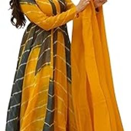 Women's Georgette Bandhani Anarkali Suit with Georgette Dupatta - Traditional Ethnic Wear for Festive Occasions-31