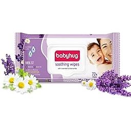 Babyhug Soothing Lavender & Chamomile Wipes - 72 Pieces (Pack of 3)-image-1