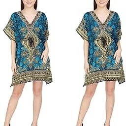 Women's V-Neck Kaftan Dress, Sleepwear/Nightwear/Beach Wear Cami Style for Beach, Pool, Yoga, Travel-10