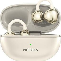 PTHTECHUS Open Ear Clip Headphones, Bluetooth 5.4 with ENC Audio Wireless Earbuds, 40 Hours Playback, Noise Cancelling Calls, Stable Fit Wireless Open Earphones Compatible with iPhone, Android (White)-image-68