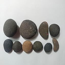 Natural River Rocks for Garden Decor, Assorted Sizes, Dark Grey and Brown, 10 Pieces-image-65