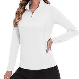 Women's UPF 50+ Shirts 1/4 Zip Long Sleeve Sun Protection Shirt Lightweight Pullover Quick Dry Shirts-image-36