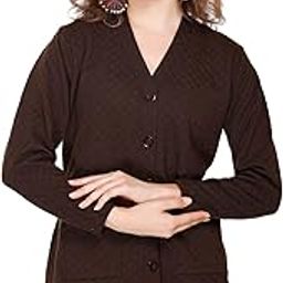 Women's Woolen V-Neck Cardigan - Heavy Daffodil Fabric Winter Wear Acropolly Yarn Cardigan for Women with Front Pockets-image-26