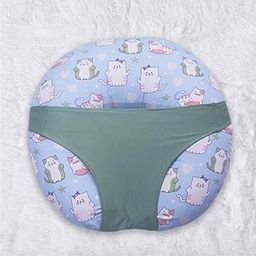 KRADYL KROFT 5in1 Baby Feeding Pillow with 100% Cotton Removable Cover | Breastfeeding Pillow | Nursing Pillow with Belt and Hoop (Kitty Love)-image-4