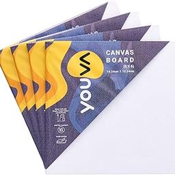 Navneet Youva |Cotton White Blank Canvas Boards for Painting, Acrylic Paint, Oil Paint Dry & Wet Art Media |6" x 6" |Pack of 4 (23883)-image-15
