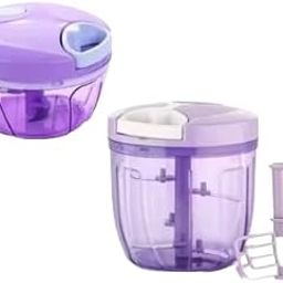450ML + 1000ML Combo of Handy Pro Chopper (1000 ml) and Compact Chopper Cutter Mixer (450 ml) with Stainless Steel Blades and (Pack of 2) Manual Choppers & Chippers.Pack of (1)-image-60