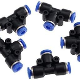 6mm 3way T Quick Joint Fitting connector Pneumatic T-Pipe connector air pneumatic fitting part PE6-6MM T-connector 5-PCS-30