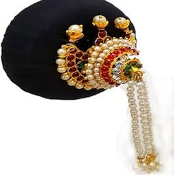 Andal Kondai Full Red With White Kempstones With Decorative Hair Ring Ethnic Hair Accessory For Bridal, Bharatanatyam Traditional Hair Styal (AD:00125)-image-71
