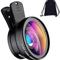 Mobile Camera Lens, 0.45X Super Wide Angle Lens, 15X Macro Lens, Clip-On 2 in 1 Professional Kit for Vlog, YouTube, Reels Compatible with All Smartphones (Black)-29
