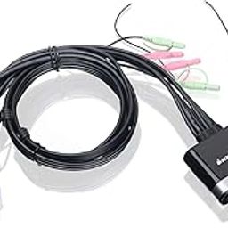 IOGEAR 2-Port HDMI Cable KVM Switch with Cables and Audio, GCS62HU-20