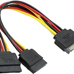 SATA 15 Pin Male to 2 x 15 Pin Female Power Extension Y Splitter Cable Adapter,Multi-colored-picture-24