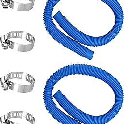 SECRET DESIRE™ 2Pcs Swimming Pool Replacement Hoses Ground Blue Durable for 1,000 GPH-picture-10
