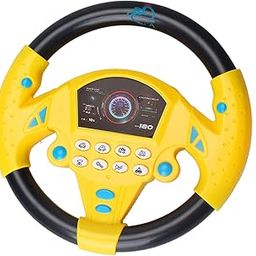 SHREETA Children’s Electronic Steering Wheel Toy with Light-Up Dashboard, Car Sounds & Music – Fun Driving Simulation for Toddlers & Kids – Play & Learn Car Toy – Yellow & Black Color (Yellow)-image-85