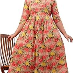 Women's Pure Cotton Floral Printed Maternity Gown/Maternity Wear/Feeding Gown A-line Maternity Feeding Dress Maternity Kurti Gown for Women-picture-20