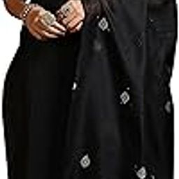 Black Cotton Blend Solid Kurta Sets for Women-picture-47