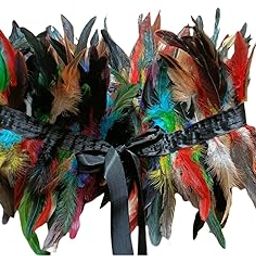 False Feather Shrug Capes Plume Gothic Feather Tops for Halloween Aldult Multi Clothing Shoes & Accessories | Womens Accessories | Scarves & Wraps-28