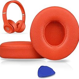 SoloWIT Earpads Cushions Replacement for Beats Solo 2 & Solo 3 Wireless On-Ear Headphones, Solo2 Solo3 Ear Pads with Soft Protein Leather, Added Thickness - Orange-image-54