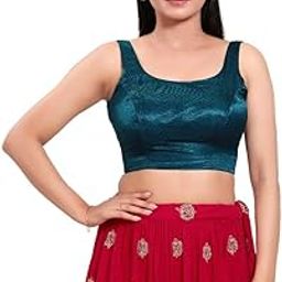 Women's Silk Padded Self Design Sleeveless Readymade Saree Blouse (VFJ-171)-image-71