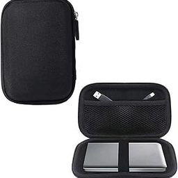 GadgetBite External Printed Hard Drive Disk Enclosure Portable Carrying Case Cover Pouch Casing for 2.5-Inch Hard Drive (Plain Black)-picture-0