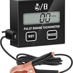 Little Tachometer, Digital Tachometer Tach Gauge Reset Function Equipped with Clip, Inductive Hour Meter for 2 Stroke & 4 Stroke Small Engine, for Cropper Generator Lawn Mower RV ATV and More-7