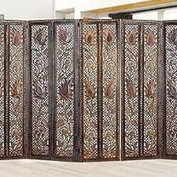 PACIFIC ART & CRAFTS Beautiful Handmade Room Divider Wooden Partition in Kashmiri Design Decor Privacy Screen Panel (5)-image-92
