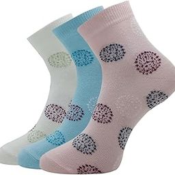 Women's Cotton Quarter Length Socks (Pack of 3) White, Sky Blue, Baby Pink-image-82