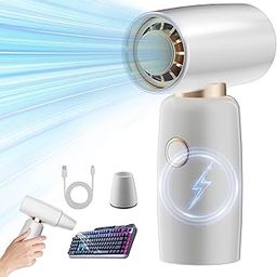 OBEST Compressed Air Duster Blower, 150000RPM High-Pressure Handheld Violent Turbo Fans, 3 Gears Adjustable Rechargeable Electric Air Duster for Keyboard, PC, Crumbs, Air Vent, Garden Leaf Cleaning-image-22