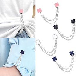 TecoKart® 4Pcs Magnetic Clothing Clips with Chain – Durable Strong Magnet Cinch Clip for Shirt – Elegant Multi-Use Pinless Brooch for Women and Girls-image-29
