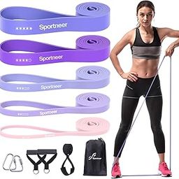 Resistance Bands with Handles & Door Anchor: 5 Levels Exercise Bands, Resistance Bands for Working Out - Pull Up Assistance Bands for Stretching, Powerlifting, Physical Therapy and Resistance Training-image-71