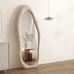 Gharaana Arth Upholstered 5.5FT Floor Mirrorr Pearl_White for Living Room, Full-Length Mirror Modern Full-Body Wall Mirror for Bedroom & Living Room(67x27.5)-15