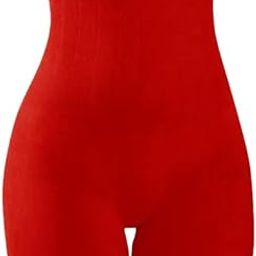 High Waisted Premium Shapewear Body Shaper Shorts Tummy Tucker Control Thigh Slimming Body Shaper for Women (RED, XL)-47