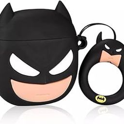 YSTIFYRA Soft Silicone Protective Case 3D Design Shockproof Case Cover with Anti-Lost Metal Keyring Compatible for Apple AirPods Pro Charging Case (airpod not Included) (Batman)-picture-3