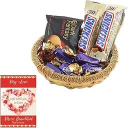 SFU E Com Happy Treat Combo | Valentine Chocolate With Love Greeting Card | Valentine Chocolate Hamper | 1121-24