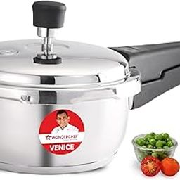 Wonderchef Venice Stainless-steel Pressure Cooker | 2L | Outer Lid | Triply Bottom | Safe Cooking | Compatible with Gas Stove, Induction, Ceramic, and Electric Stoves | ISI Certified | 5-Year Warranty-image-0