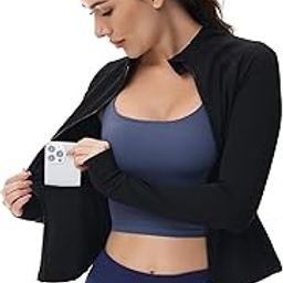 Women's Lightweight Workout Jacket Yoga Slim Fit Full Zip Athletic Jackets with Pockets-image-42