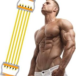 TOCO FREIDO Chest Expander, 5 Tubes Ajustable Arm Strength Trainer, Exercise Resistance Bands for Home Fitness Muscle Training-picture-15